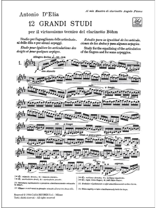 12 Grandi Studi - d'Elia Antonio - Partition - Clarinette